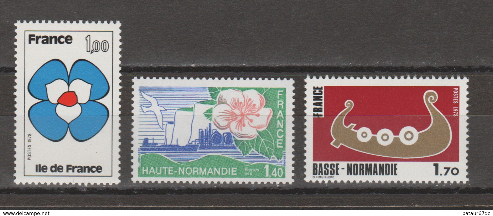 FRANCE / 1978 / Y&T N° 1991/1993 ** : "Régions" (IDF + Haute & Basse Normandie) - Gomme D'origine Intacte - Nuovi