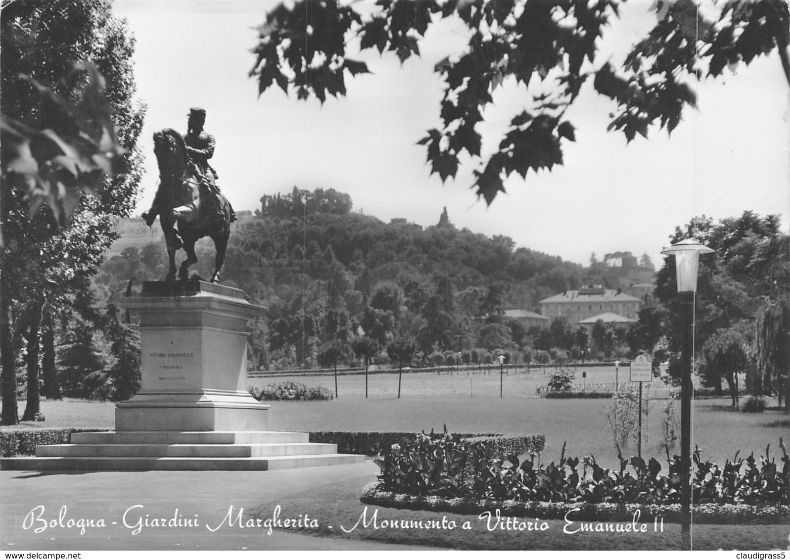 0092 " BOLOGNA - GIARDINI MARGHERITA - MONUMENTO A VITTORIO EMANUELE II "  - CART. ORIG.   SPED. - Bologna