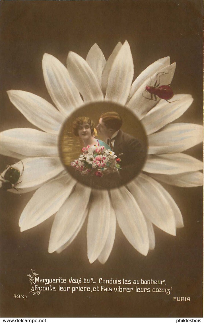 COUPLE PORTRAIT Dans Une Marguerite - Paare