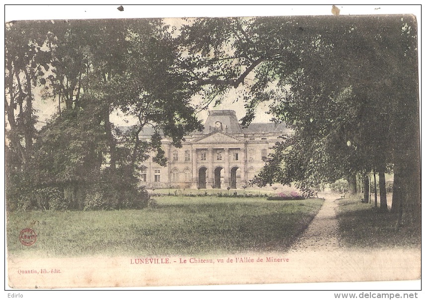 *** 54  ***  LUNEVILLE Le Château Vu De L'allée De La Minerve TB Voyagé - Luneville
