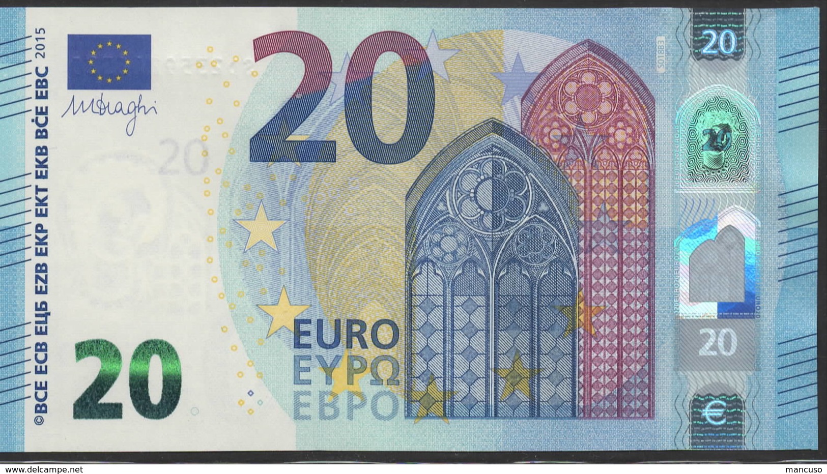 EURO 20  ITALIA SD S018  "35"  DRAGHI  UNC - 20 Euro