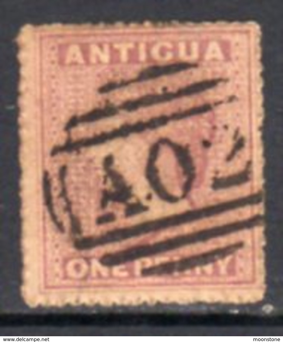 Antigua QV 1863-7 1d Dull Rose, Wmk. Small Star, Used, SG 6 - 1858-1960 Crown Colony