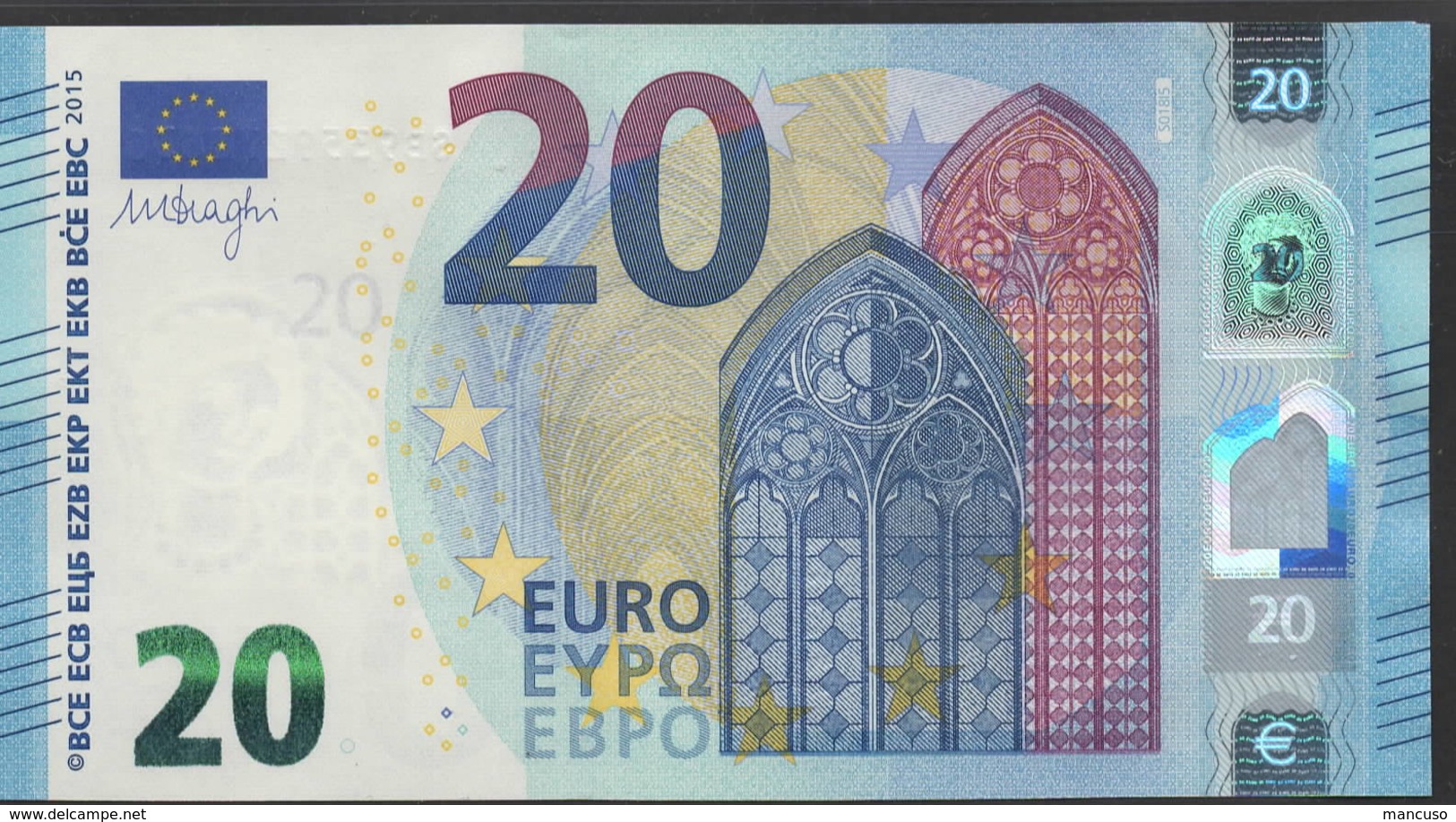EURO 20  ITALIA SB S018  "35"  DRAGHI  UNC - 20 Euro