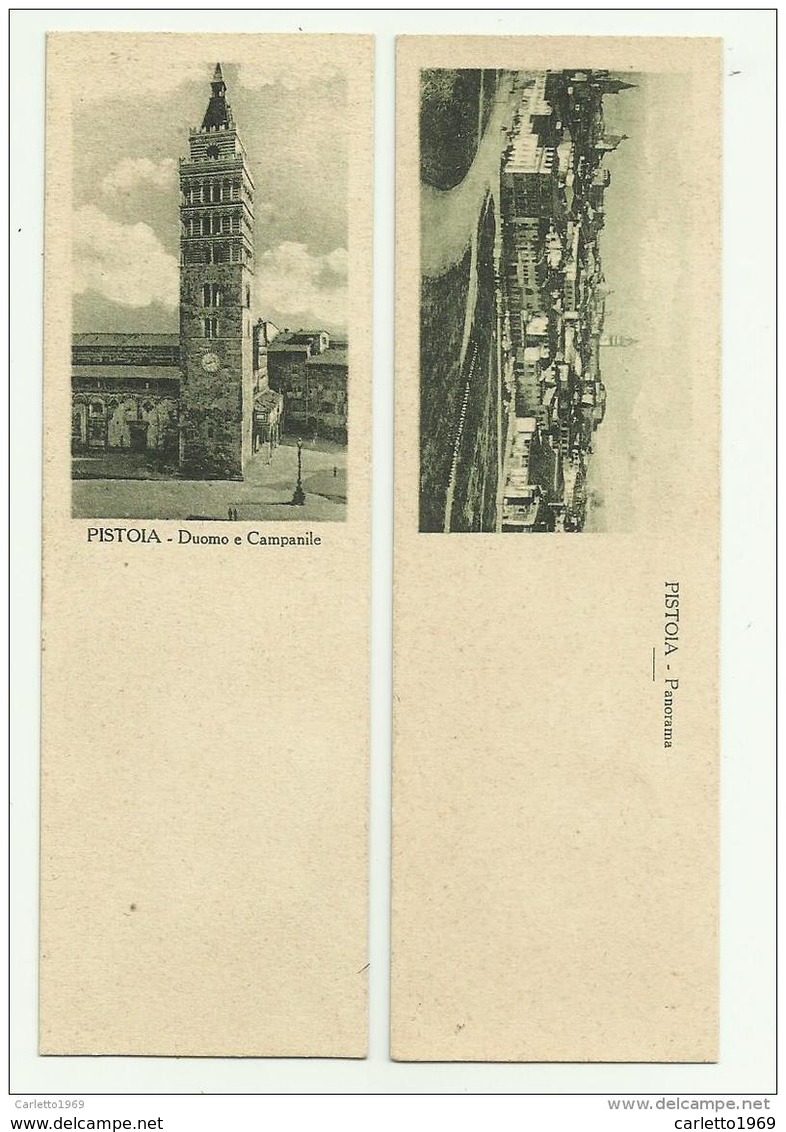 2 SEGNALIBRI CITTA' DI  PISTOIA  PANORAMA DUOMO E CAMPANILE - CM. 13,8X4,5 - Bookmarks