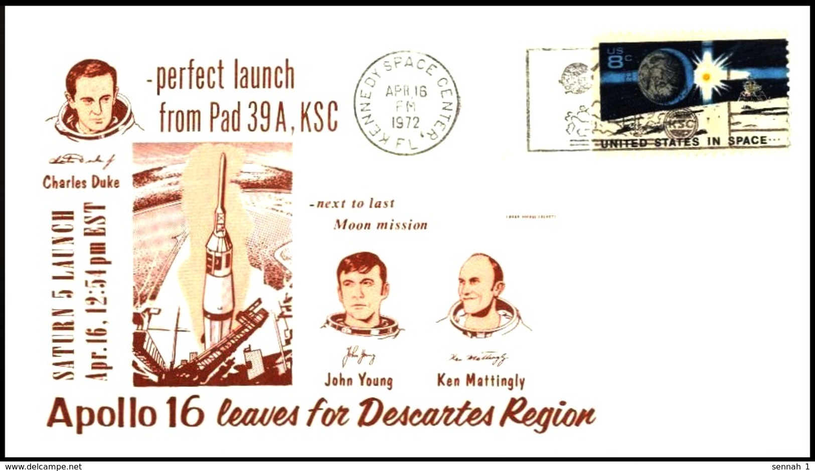 USA: 'Apollo-16 In Space - Launch - Start, 1972', Kennedy Space Center [KSC] - USA