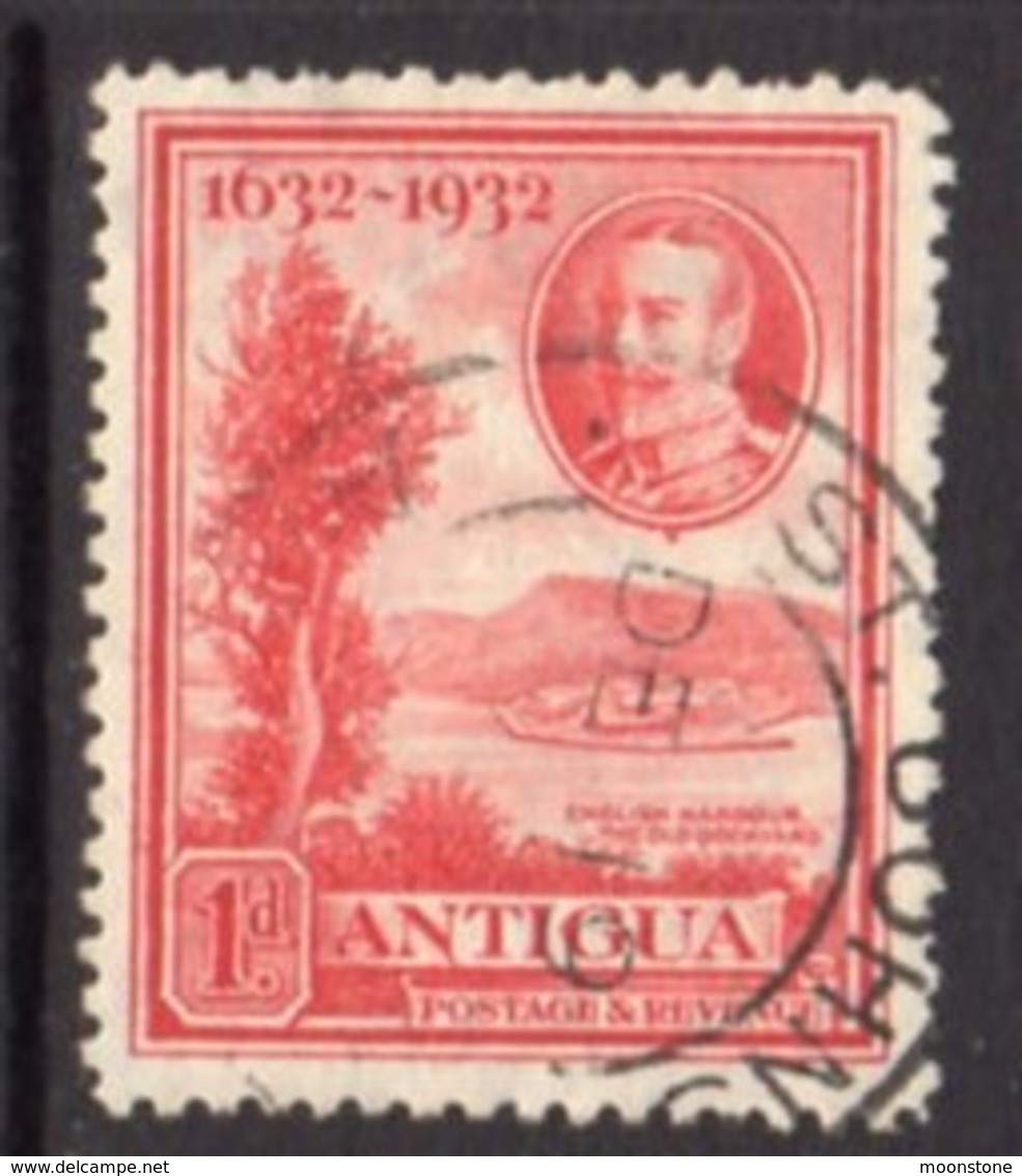 Antigua GV 1932 Tercentenary Issue 1d Scarlet, Used, SG 82 - 1858-1960 Crown Colony