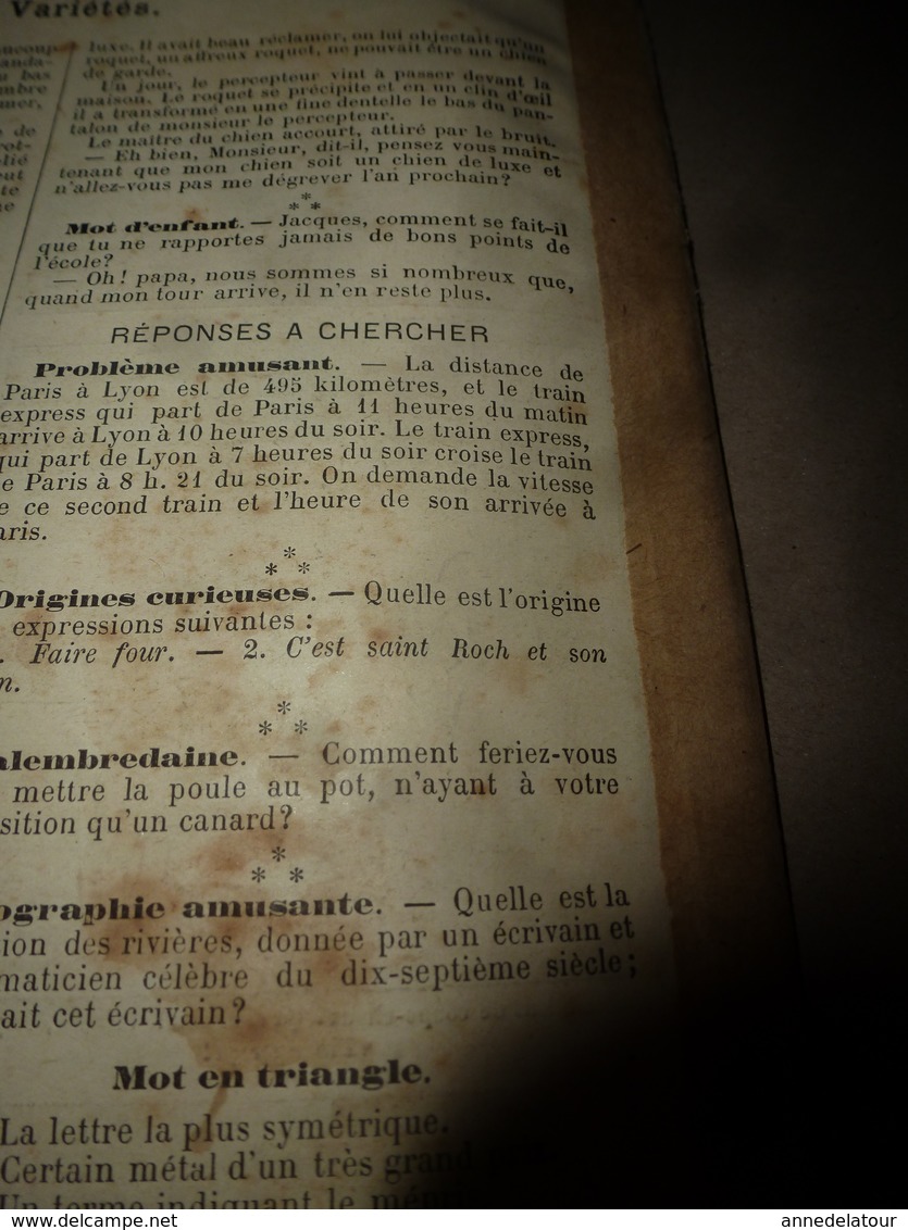 1890 Le Petit Français illustré:Comment on construit un bateau en bois; Le fouet en punition dans les écoles;etc