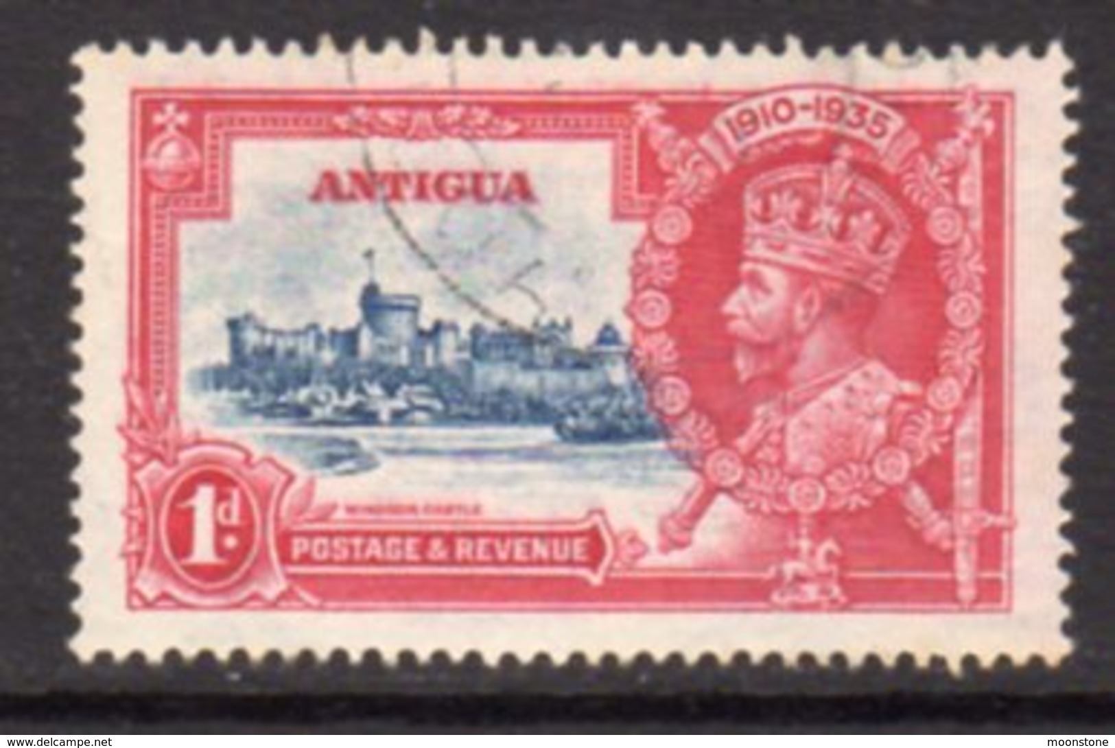 Antigua GV 1935 Silver Jubilee Issue 1d Blue & Carmine, Used, SG 91 - 1858-1960 Crown Colony