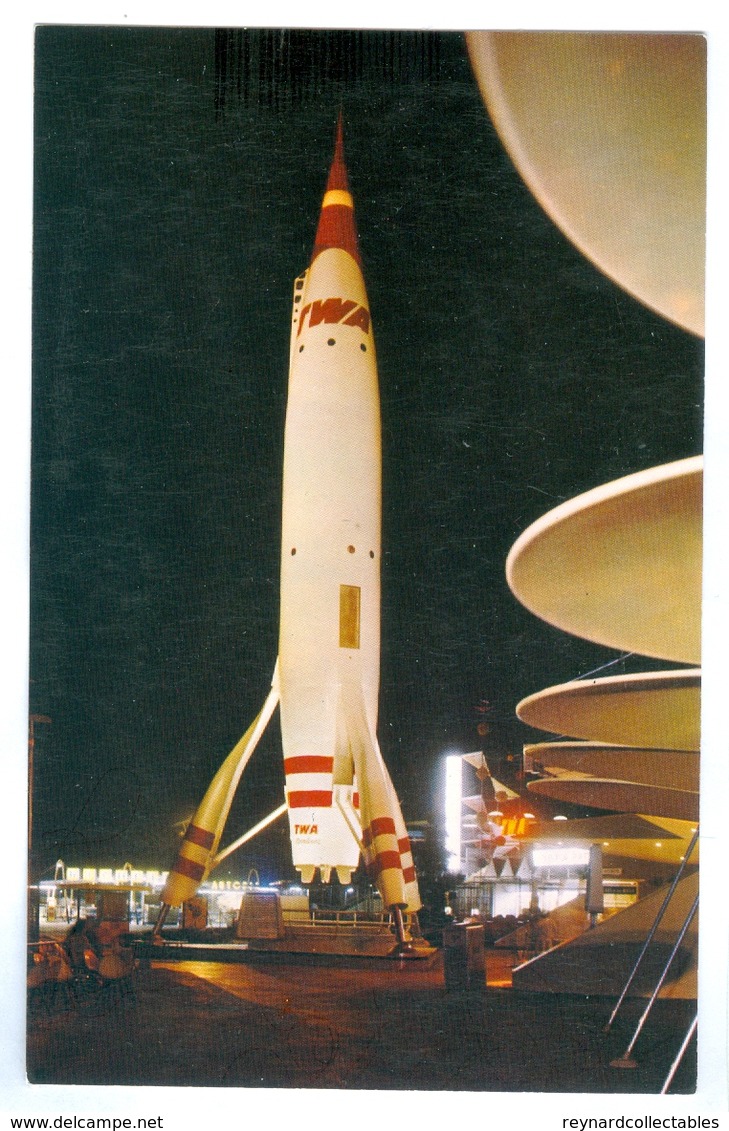 Vintage, Disneyland, Tomorrowland, TWA Rocket Ride. Printed Pc, Unused. - Disneyland