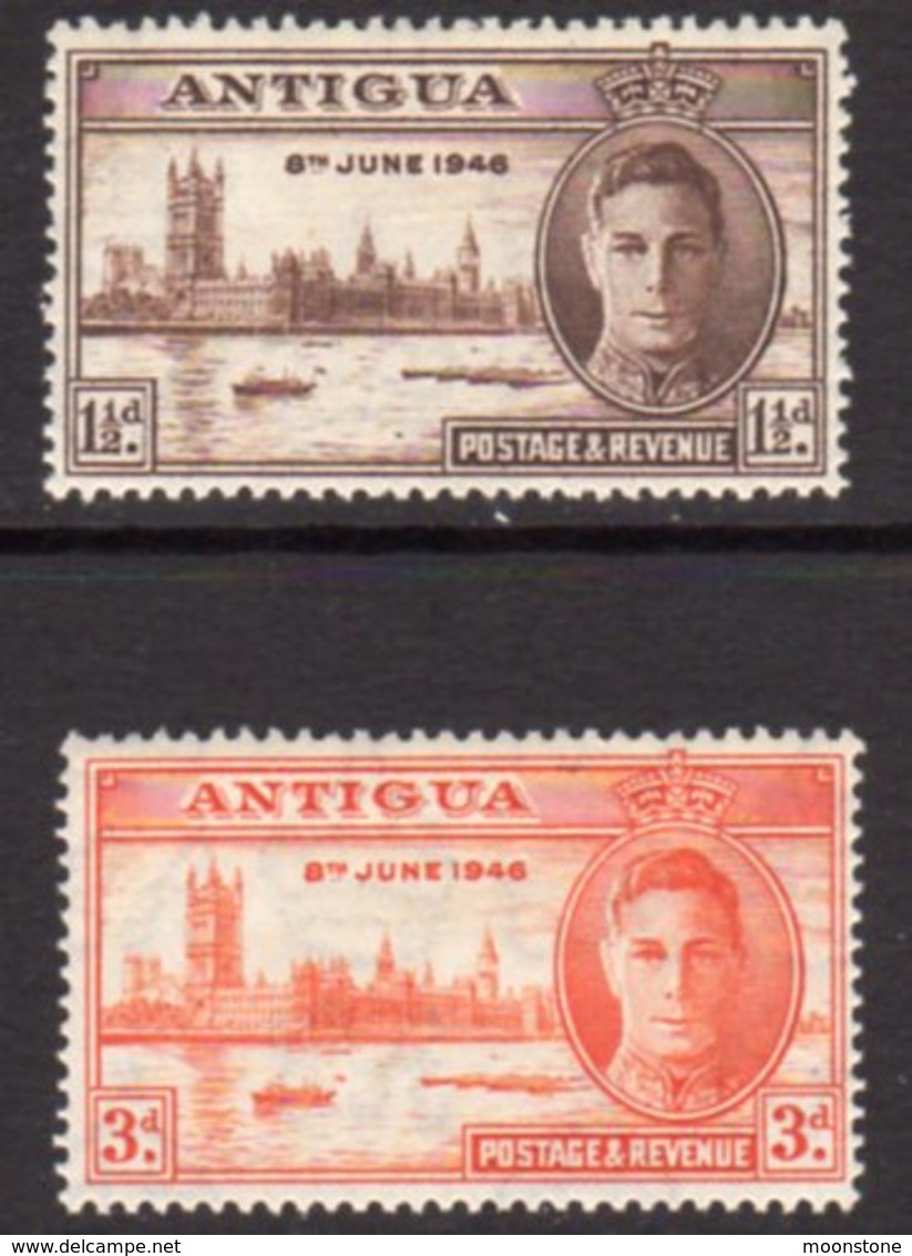 Antigua GVI 1946 Victory Set Of 2, MNH, SG 110/1 - 1858-1960 Crown Colony