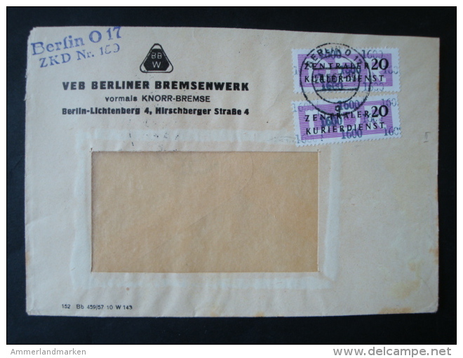 DDR , ZKD Dienstmarke B, Mi-Nr . 11 (1600) Mef, VEB Berliner Bremsenwerk, Berlin, ZKD 159, 1957 ! - Other & Unclassified