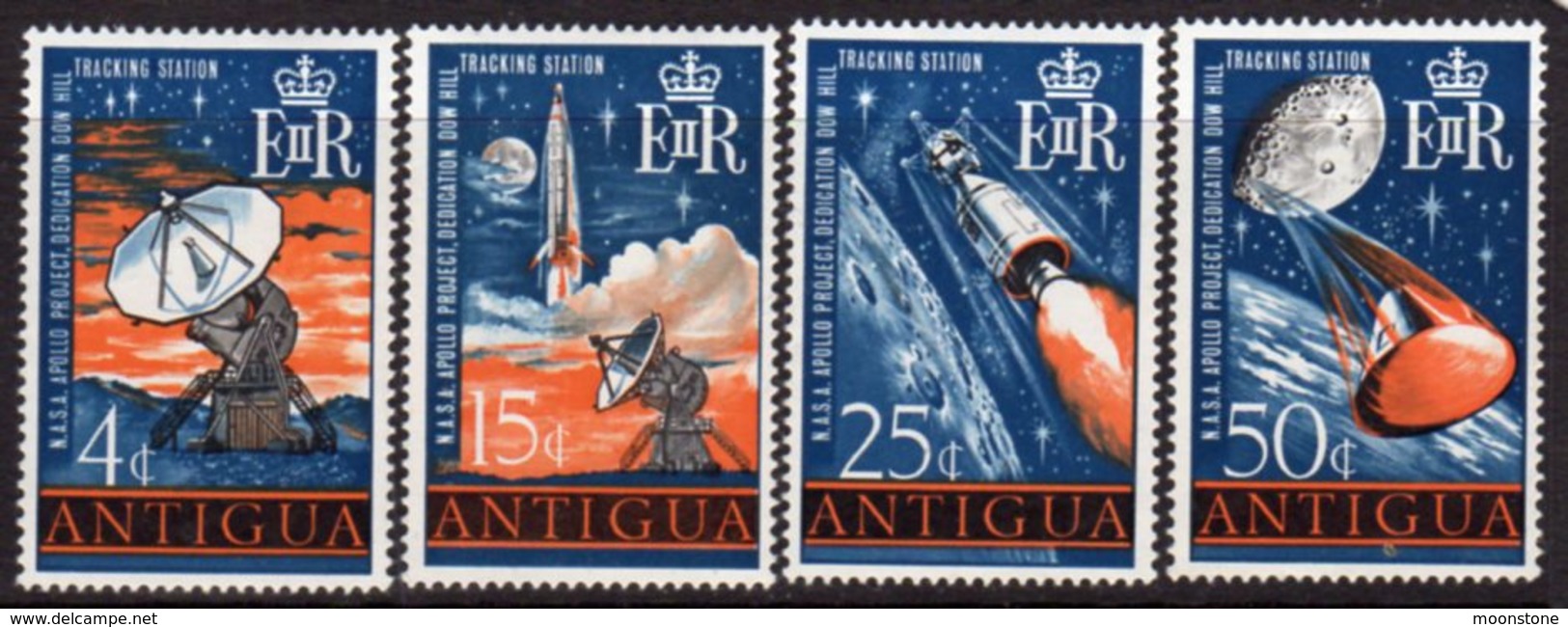 Antigua 1968 NASA Apollo Project Space Set Of 4, Hinged Mint, SG 212/5 - 1960-1981 Autonomie Interne