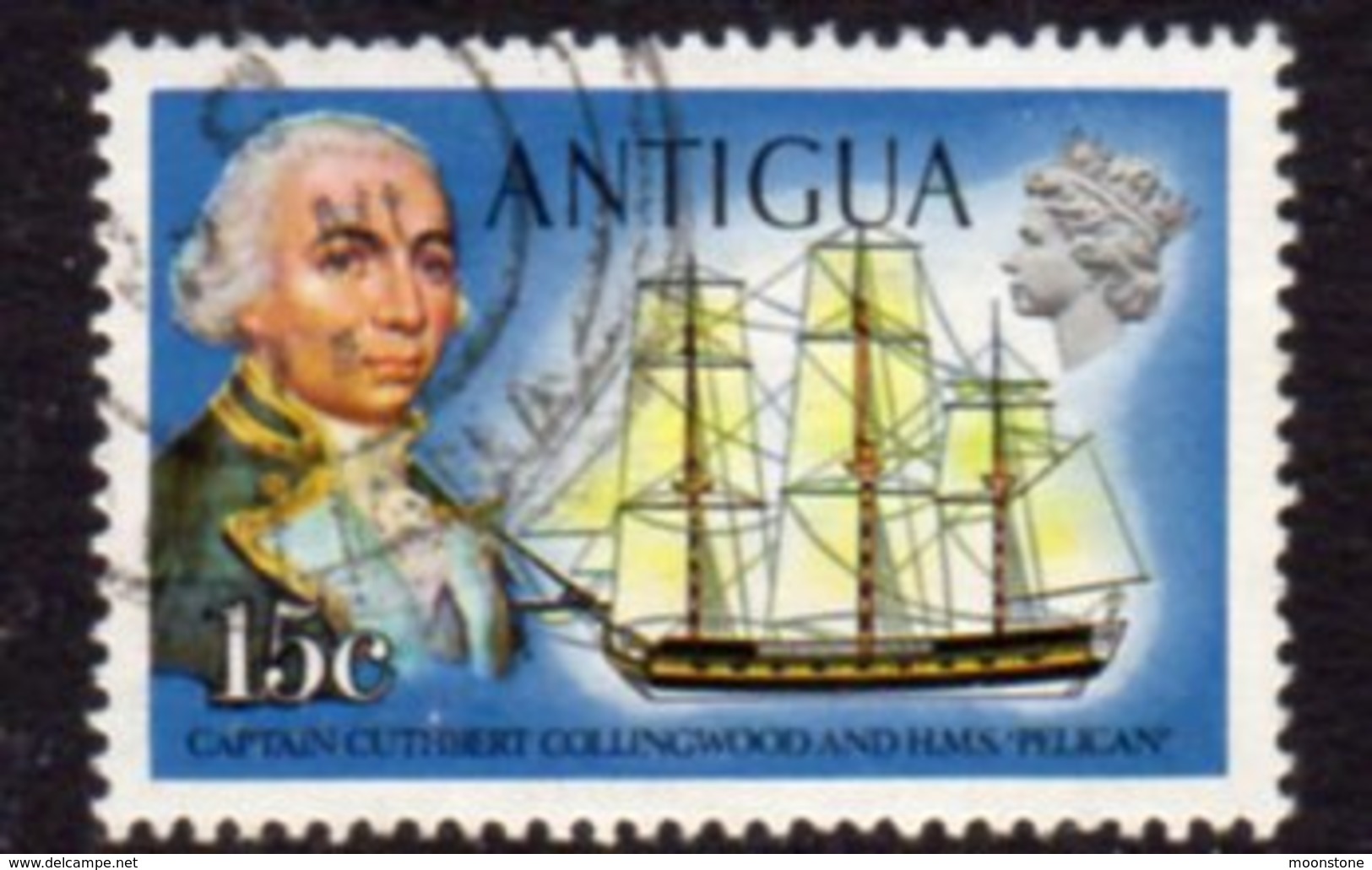 Antigua 1970 Ships & Personalities Definitives 15c Value, Used, SG 277 - 1960-1981 Autonomie Interne