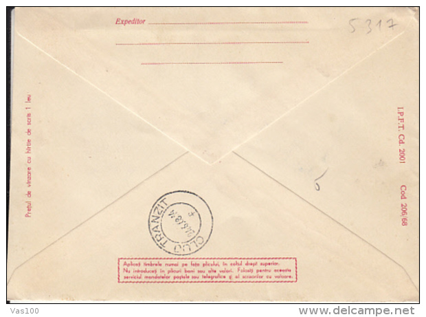 SKIING, COVER STATIONERY, ENTIER POSTAL, 1968, ROMANIA - Sci