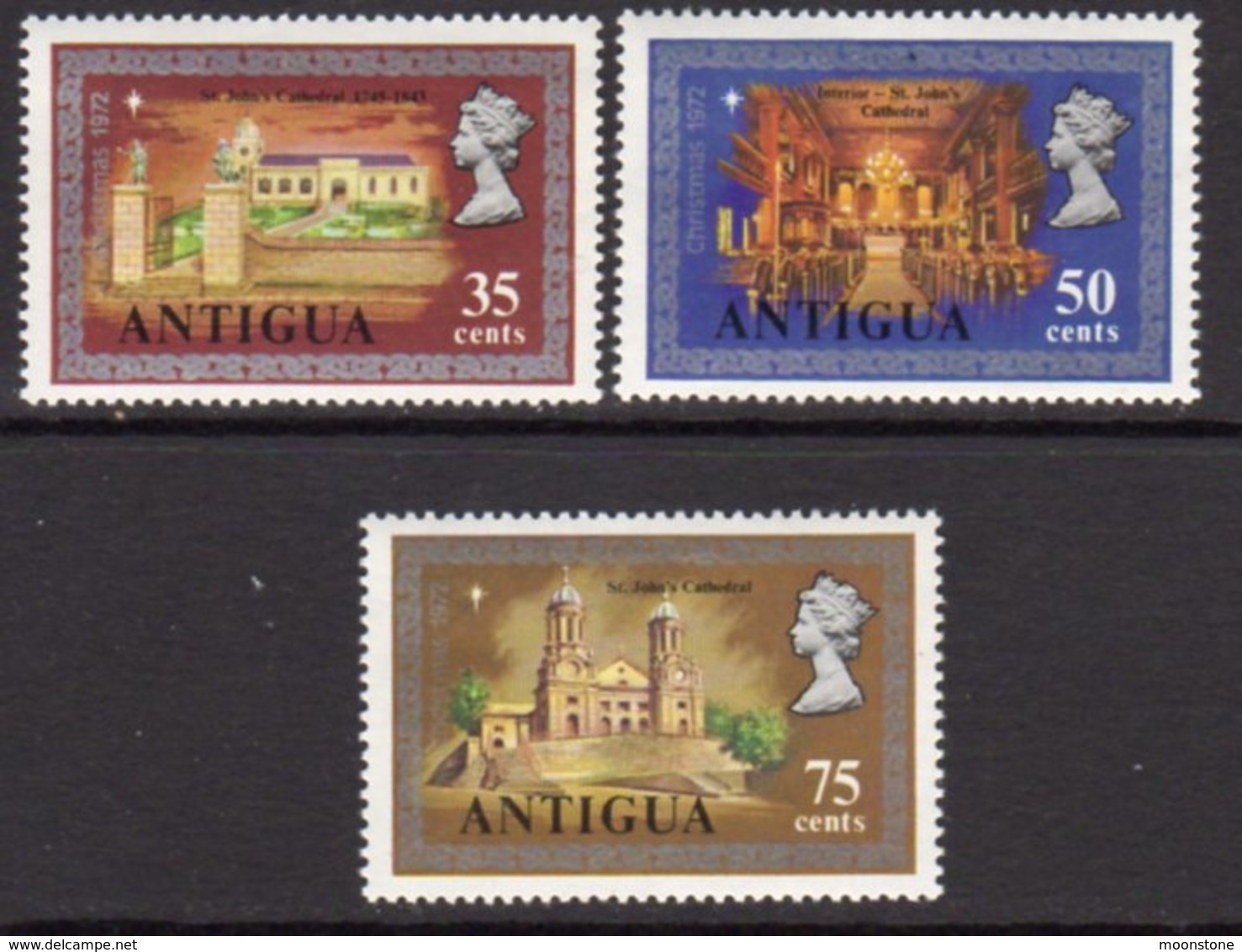 Antigua 1972 Christmas Set Of 3, Hinged Mint, SG 335/7 - 1960-1981 Autonomía Interna