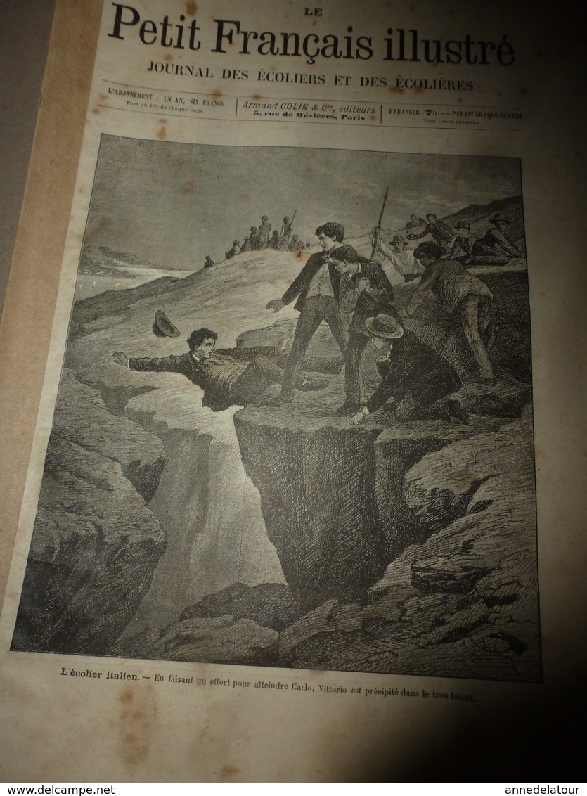 1890 Le Petit Français Illustré:Ecole Diderot; Les Jeux De PLAIN-AIR; Le Lièvre D'Amérique; Pompéï ;etc - 1850 - 1899