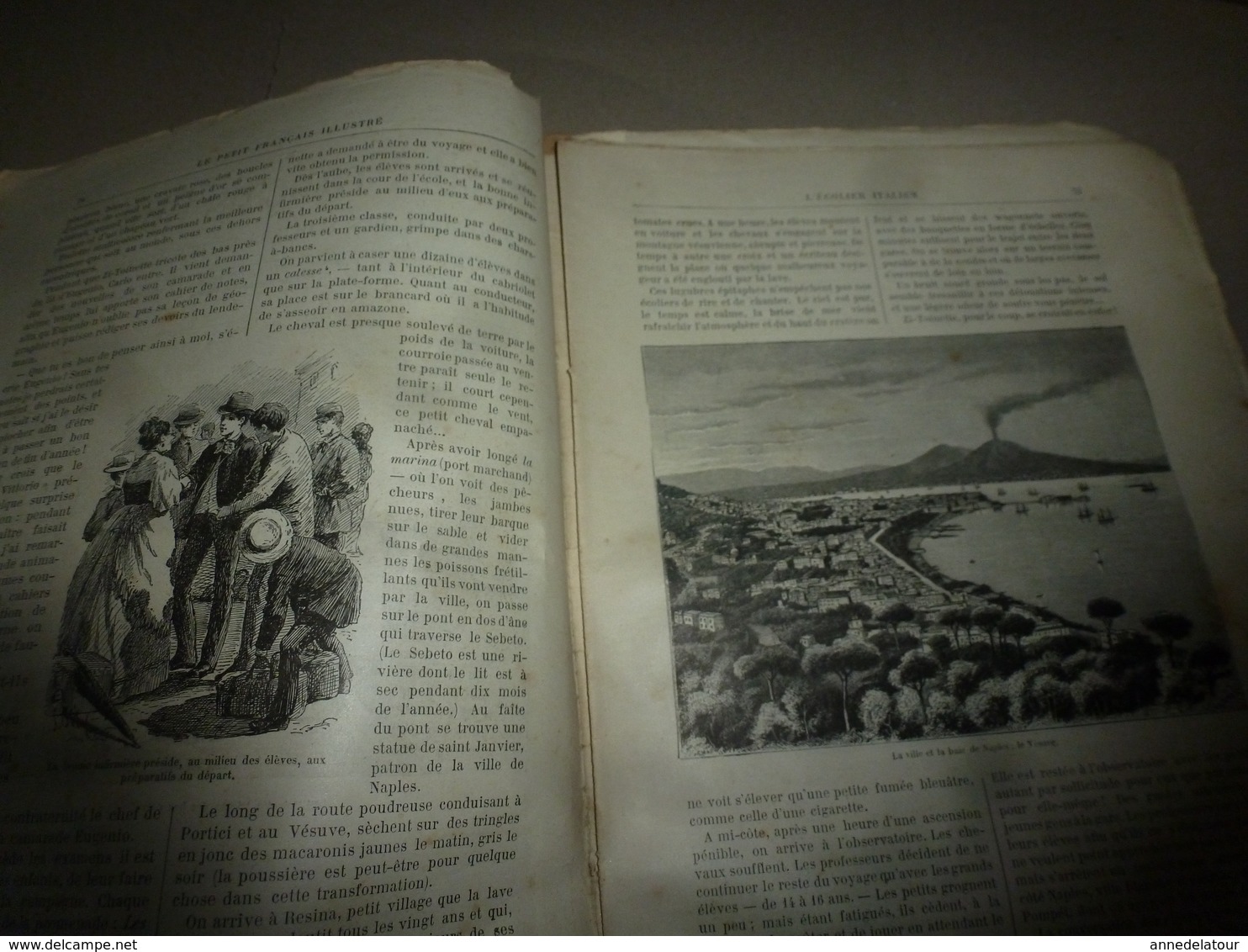 1890 Le Petit Français illustré:BD; La carte souterraine de la France;Naples (Napoli) et Vésuve;Pont de l'Amou-Daria;etc