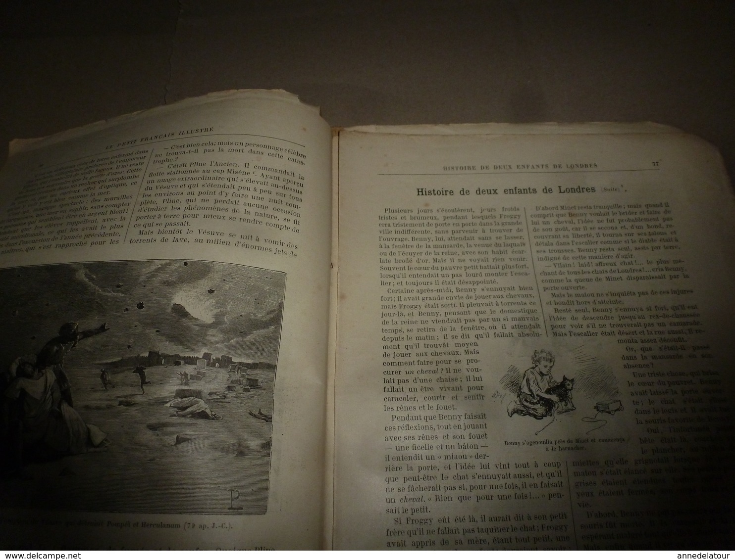 1890 Le Petit Français illustré:BD; La carte souterraine de la France;Naples (Napoli) et Vésuve;Pont de l'Amou-Daria;etc