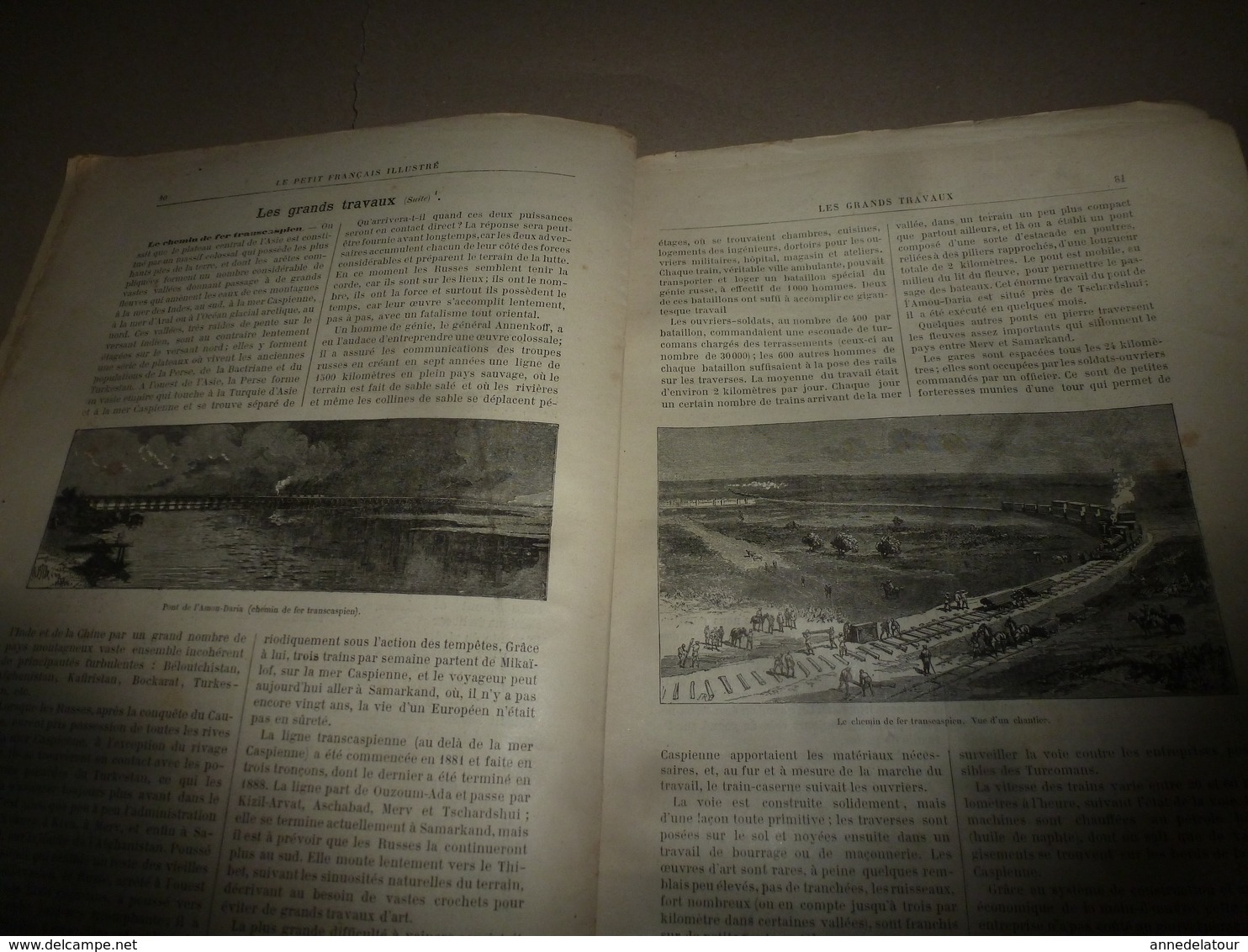 1890 Le Petit Français illustré:BD; La carte souterraine de la France;Naples (Napoli) et Vésuve;Pont de l'Amou-Daria;etc