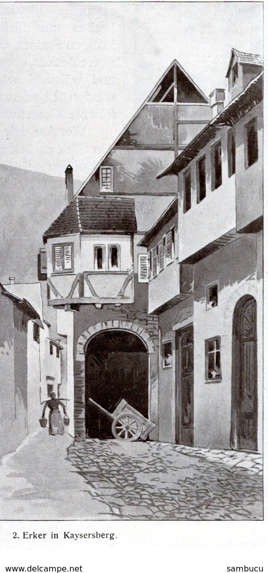 Erker In Kayersberg Druck Aus Architektur - Zeitschrift 1908 - Stiche & Gravuren