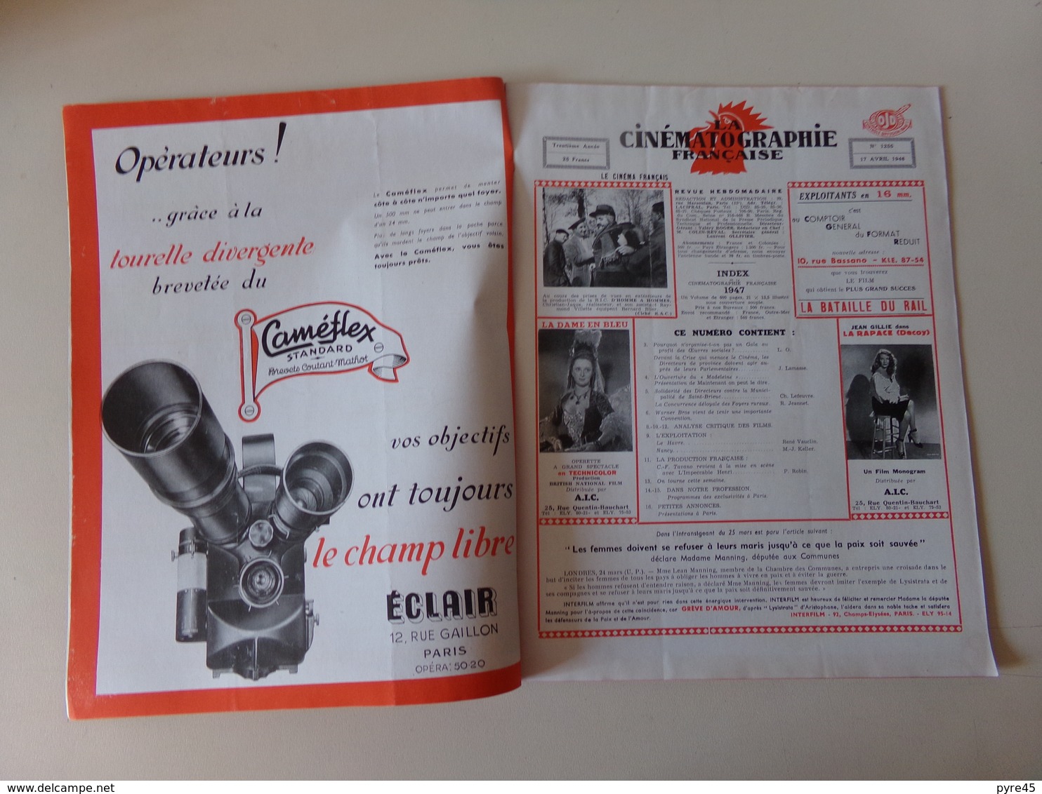 Magazine " La Cinématographie Française " N° 1255 Avril 1948, " L'impeccable Henri " Avec Claude Dauphin - Magazines