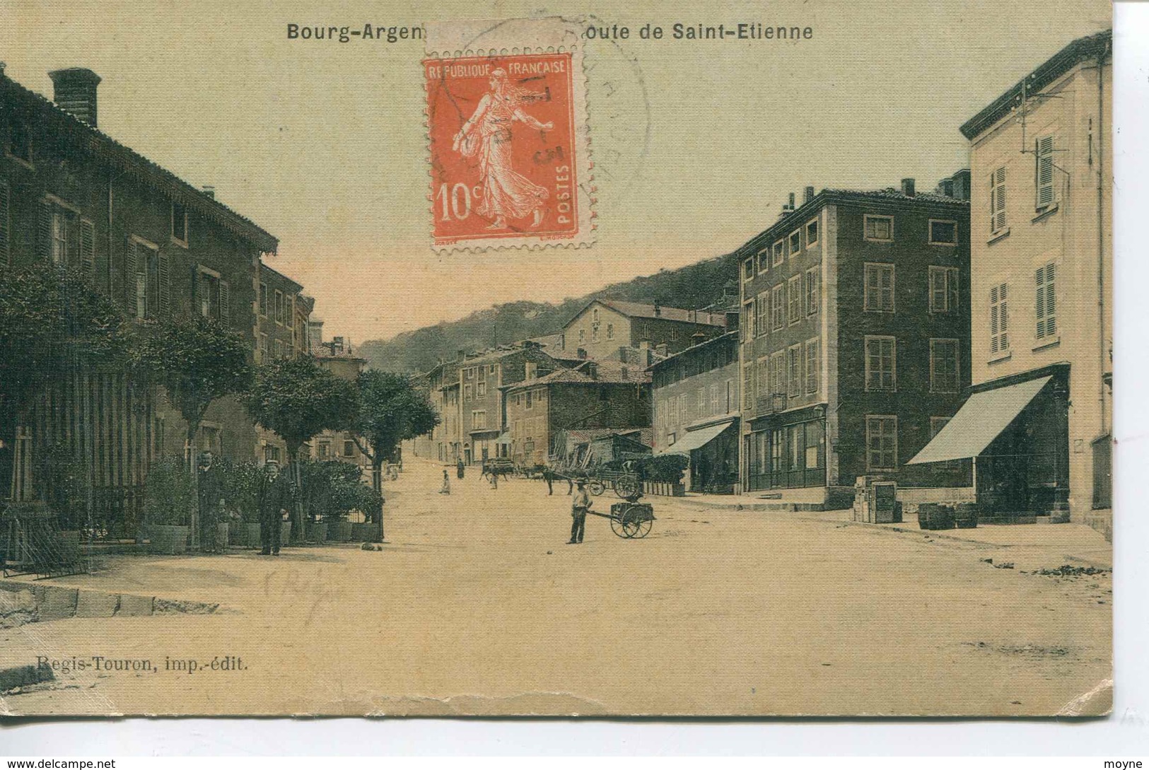 13829 - Loire - BOURG ARGENTAL :  ROUTE De St ETIENNE   Circulee 1916 - Bourg Argental