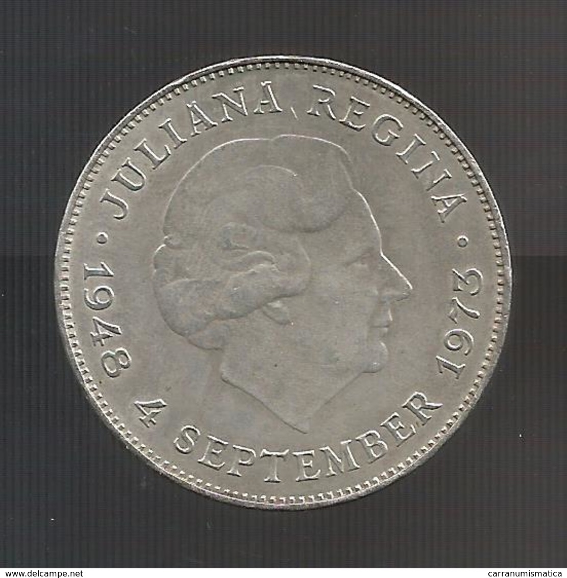 NETHERLANDS / OLANDA - JULIANA - 10 GULDEN (1973) AG - SILVER - 1948-1980 : Juliana