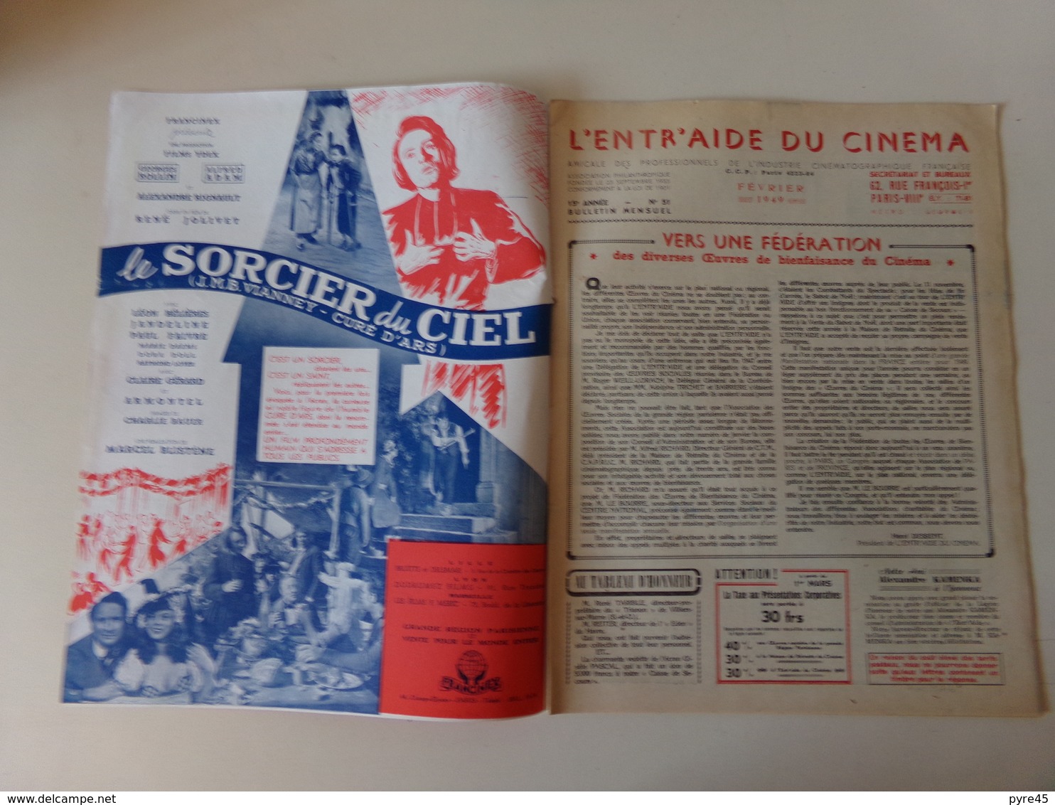 Magazine " L'entr'aide Du Cinéma " N° 51 Février 1949 " E 7 Le Critère De La Perfection Sonore " - Magazines