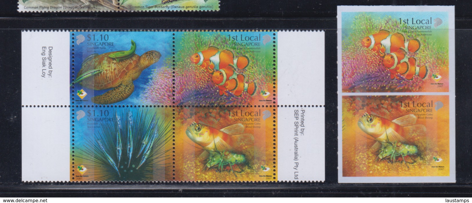 Singapore 2007 Shores And Reefs, Turtle, Fishes Care For Nature Block + Booklet Stamp MNH - Singapur (1959-...)