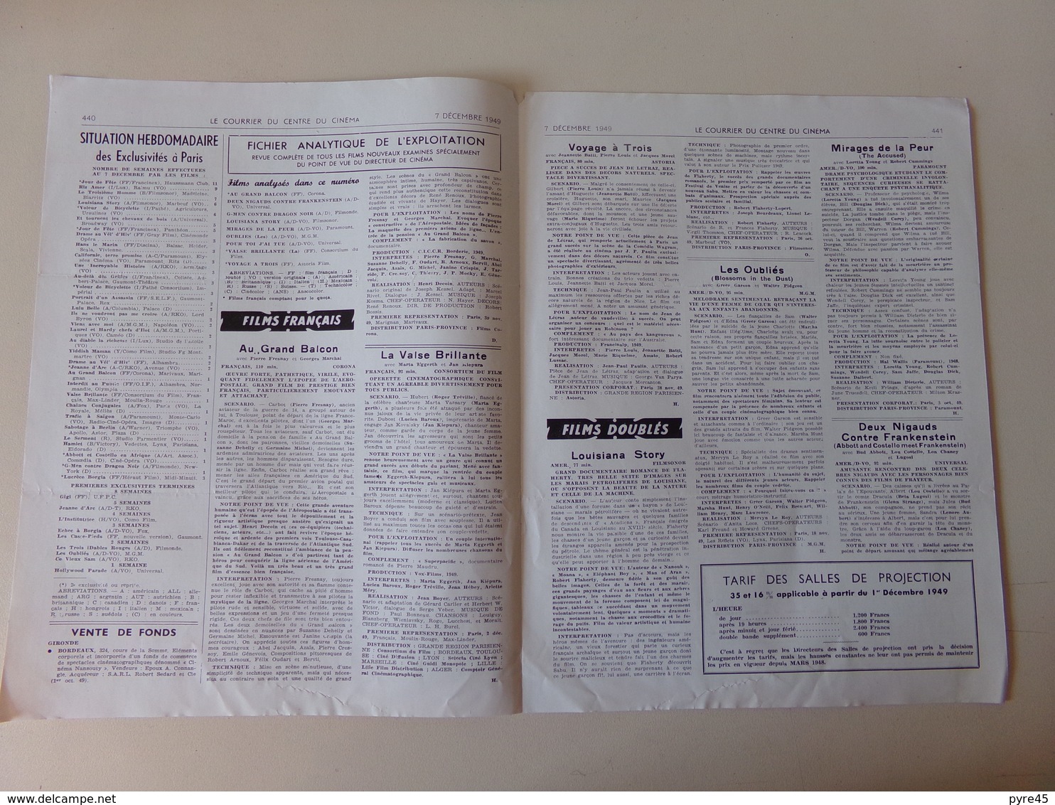 Magazine " Le Courrier Du Centre Du Cinéma " N° 121 Décembre 1949 - Magazines