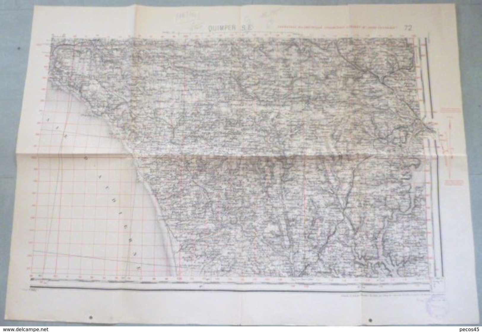 Lot De 2 Cartes S.G.A. : QUIMPER Ouest Et Est - 1/50 000ème - 1895 / 1924/29. - Topographical Maps