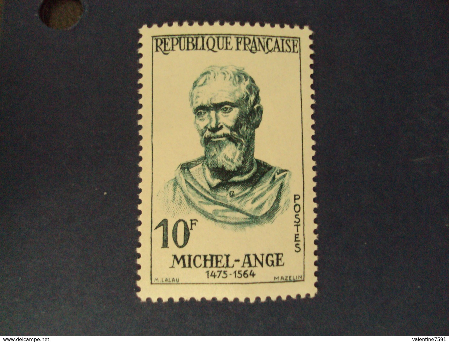 1957-timbre Neuf N°1133  -Célébrités étrangères " MICHEL ANGE    "  Côte  1.10     Net  0.35 - Neufs