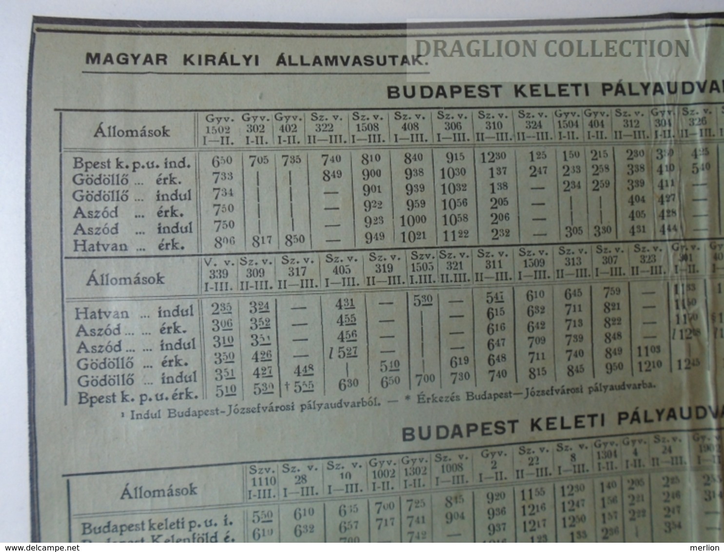 DC48.1  Timetable  Railway  MÁV Hungary  Ca 1910 - Budapest Szolnok Bicske Hatvan - Europe