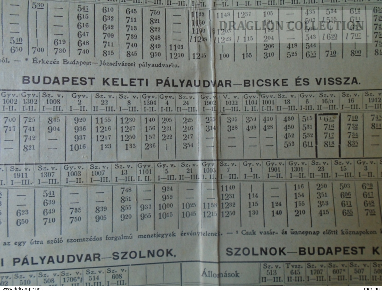 DC48.1  Timetable  Railway  MÁV Hungary  Ca 1910 - Budapest Szolnok Bicske Hatvan - Europe