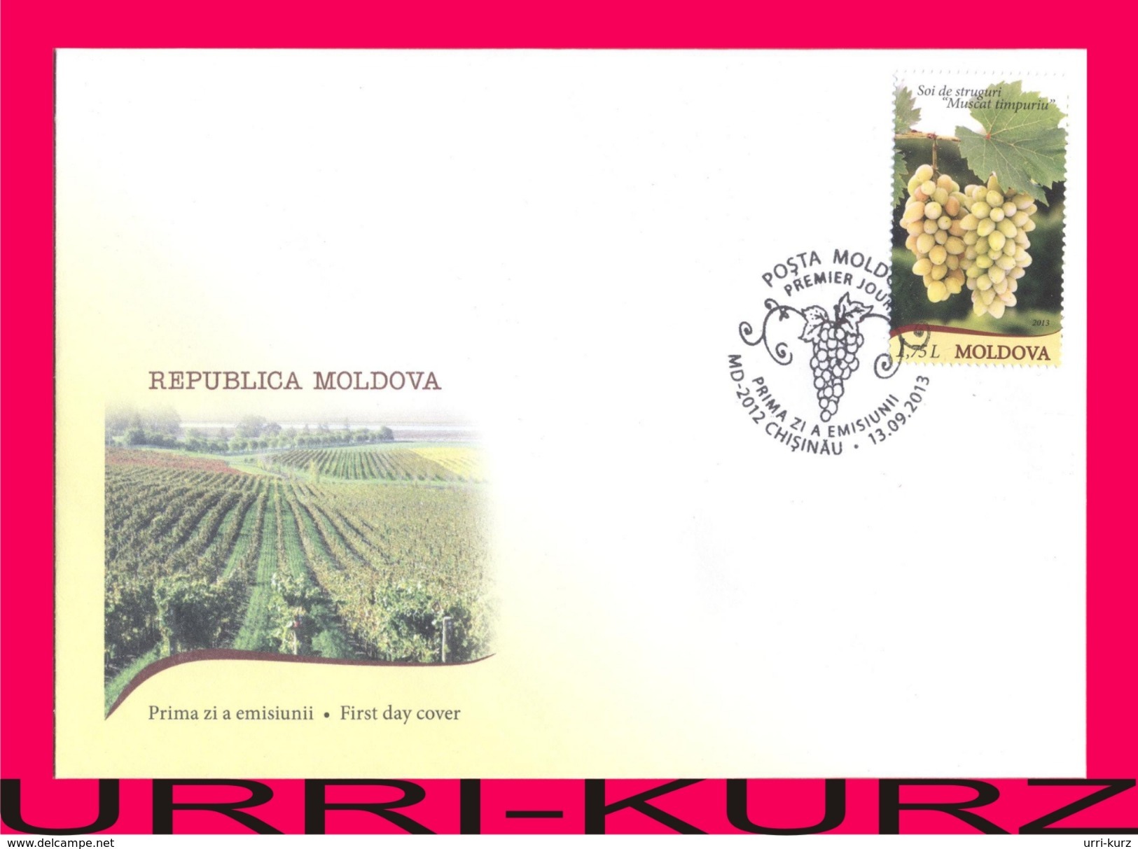 MOLDOVA 2013 Nature Flora Fruits Grapes Fruit Grape Muscat Vineyards Winemaking Mi849 Sc804 FDC - Agriculture