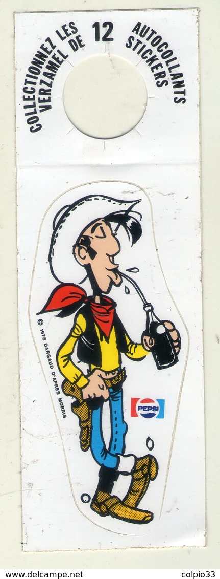 AUTOCOLLANT . STICKER . PEPSI . LUCKY LUKE . 1978 DARGAUD D'APRES MORRIS .  LUCKY LUKE - Autocollants