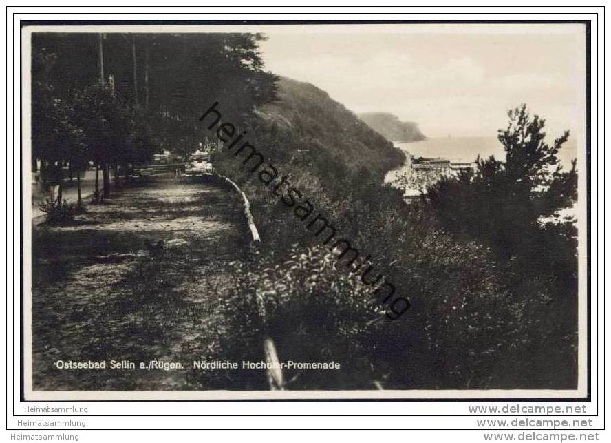 Sellin - Rügen - Nördliche Hochufer-Promenade - Foto-AK 30er Jahre - Sellin