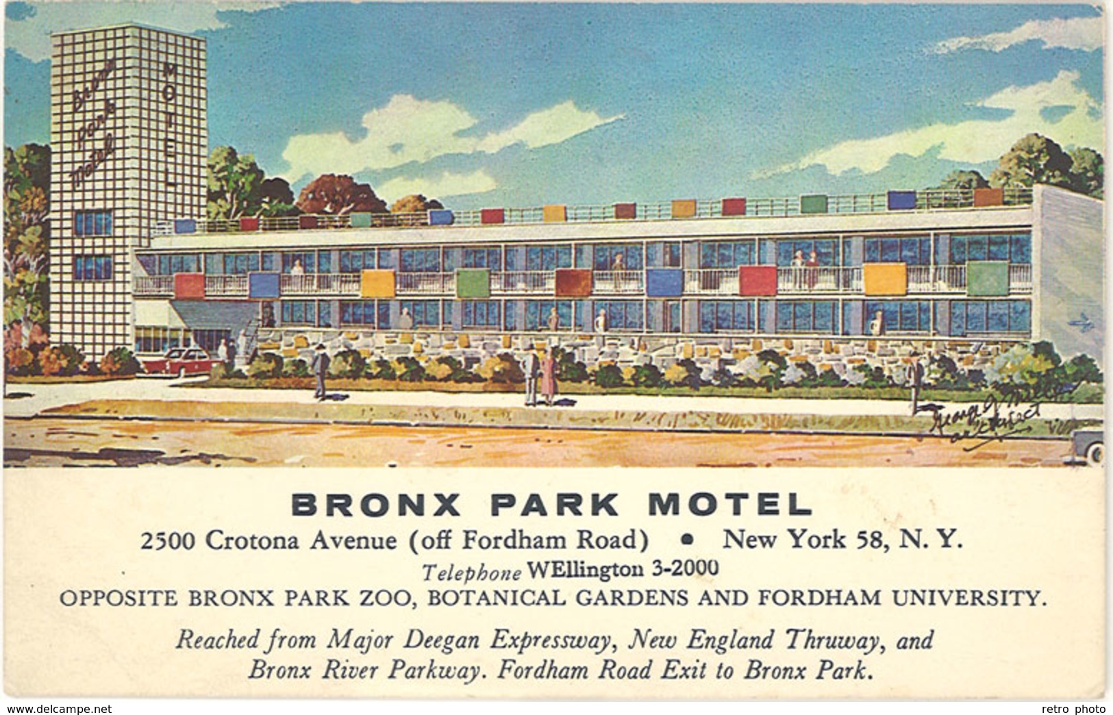 Cpa Amérique, Usa – New-York, Bronx Park Motel - Autres & Non Classés