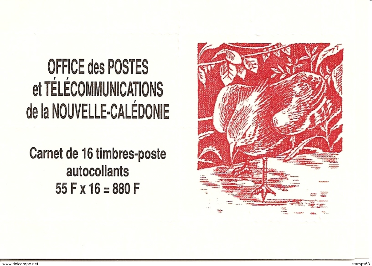 NEW CALEDONIA / NOUV CALEDONIE, 1993, Booklet / Carnet 6, 10x55F Cagou Bird - Markenheftchen