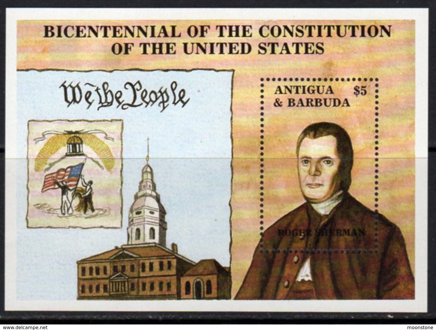 Antigua & Barbuda 1987 Bicentenary Of US Constitution MS, MNH, SG 1143 - Antigua And Barbuda (1981-...)