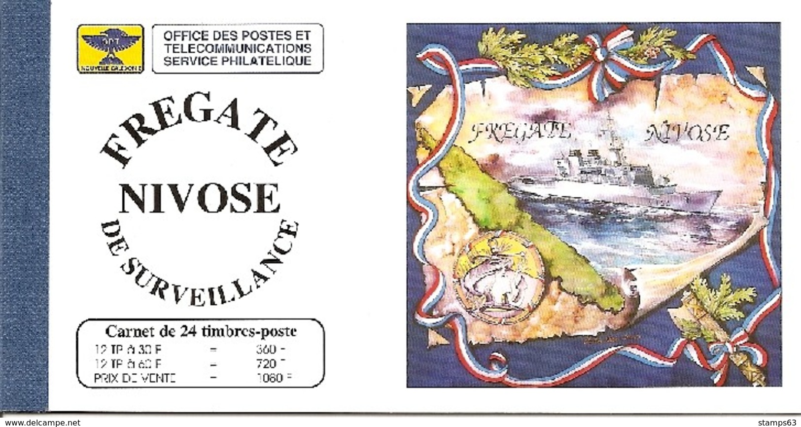 NEW CALEDONIA / NOUV CALEDONIE, 1994, Booklet / Carnet 8 , Fregate Nivose (ship), Prestige Booklet - Markenheftchen