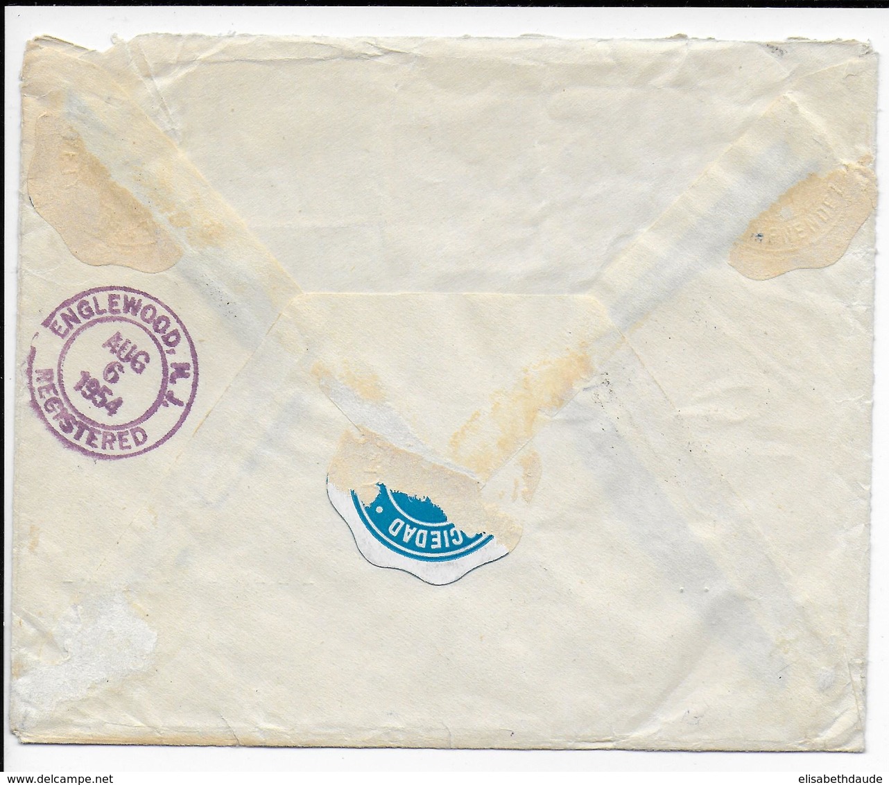 CHILE - 1954 - ENVELOPPE RECOMMANDEE  => ENGLEWOOD (USA) Avec CACHET De DOUANE - Cile