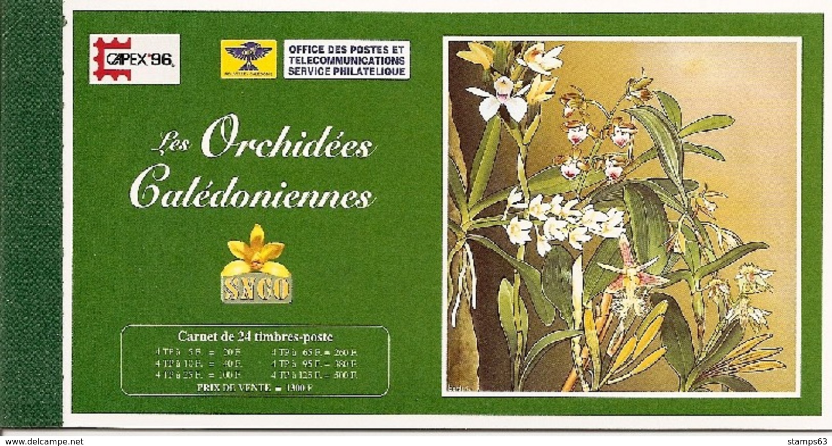 NEW CALEDONIA / NOUV CALEDONIE, 1996, Booklet / Carnet 10 , Orchids, Prestige Booklet, Capex 96 - Booklets