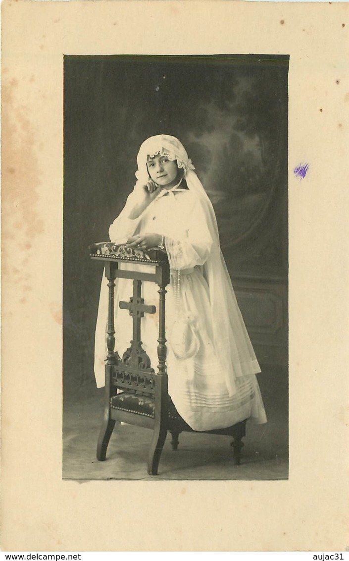 Fêtes - Voeux - Religion - Communion - Enfants - Fillette - Carte Photo - état - Kommunion