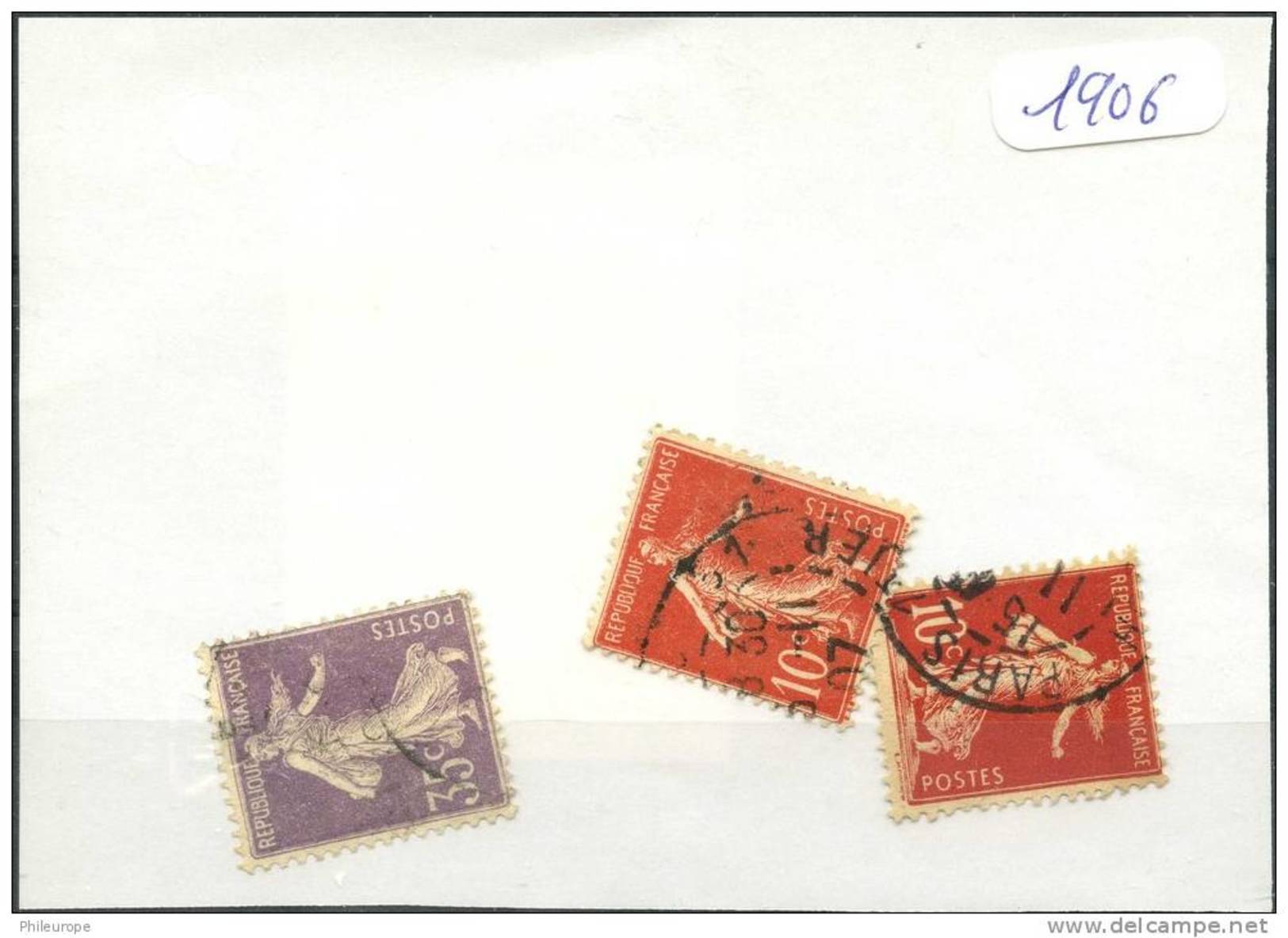 France  Années Completes (o) 1906 (3 Timbres) - ....-1939