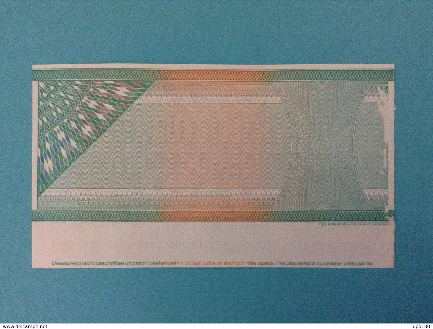 100 DM TRAVELLERS CHEQUE SPECIMEN DEUTSCHER REISESCHECK FUNFZIG DEUTSCHE MARK - Altri & Non Classificati