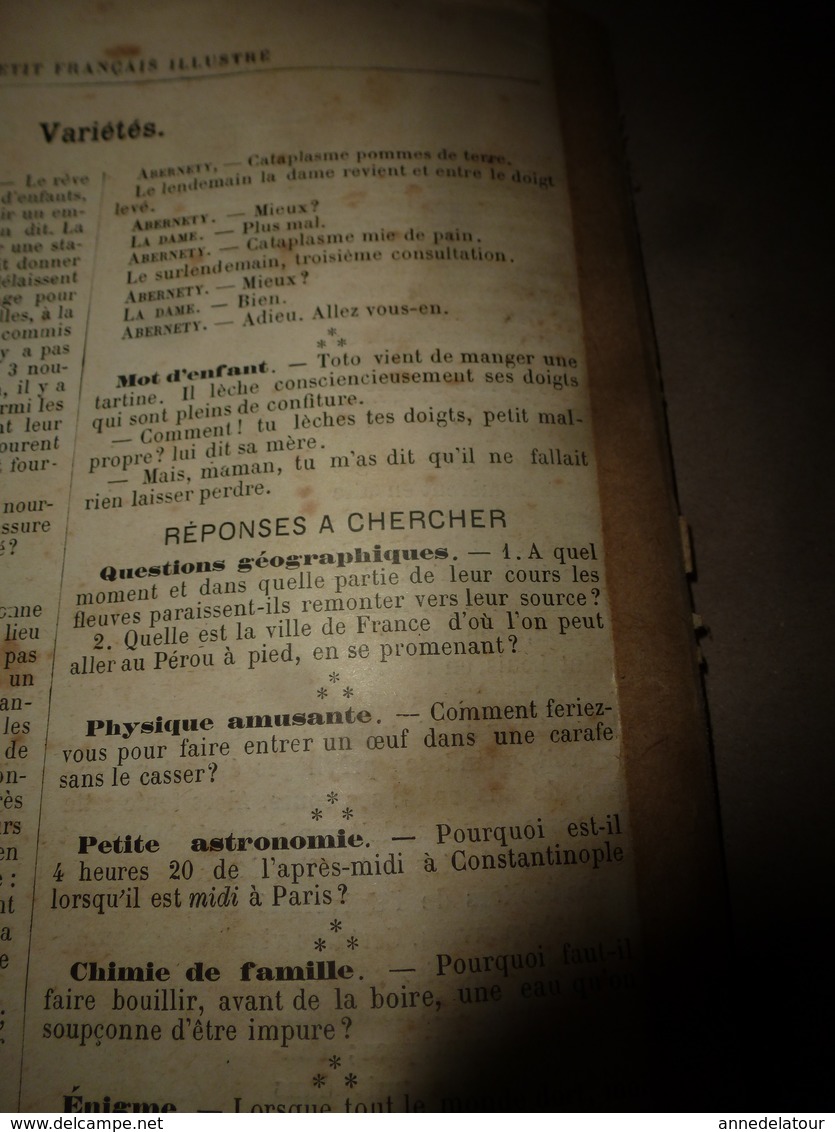 1890 Le Petit Français illustré:Pauvre poupée; Ancienne Université de Paris;Le venin de vipère;Tunnel sous la Mersey;etc