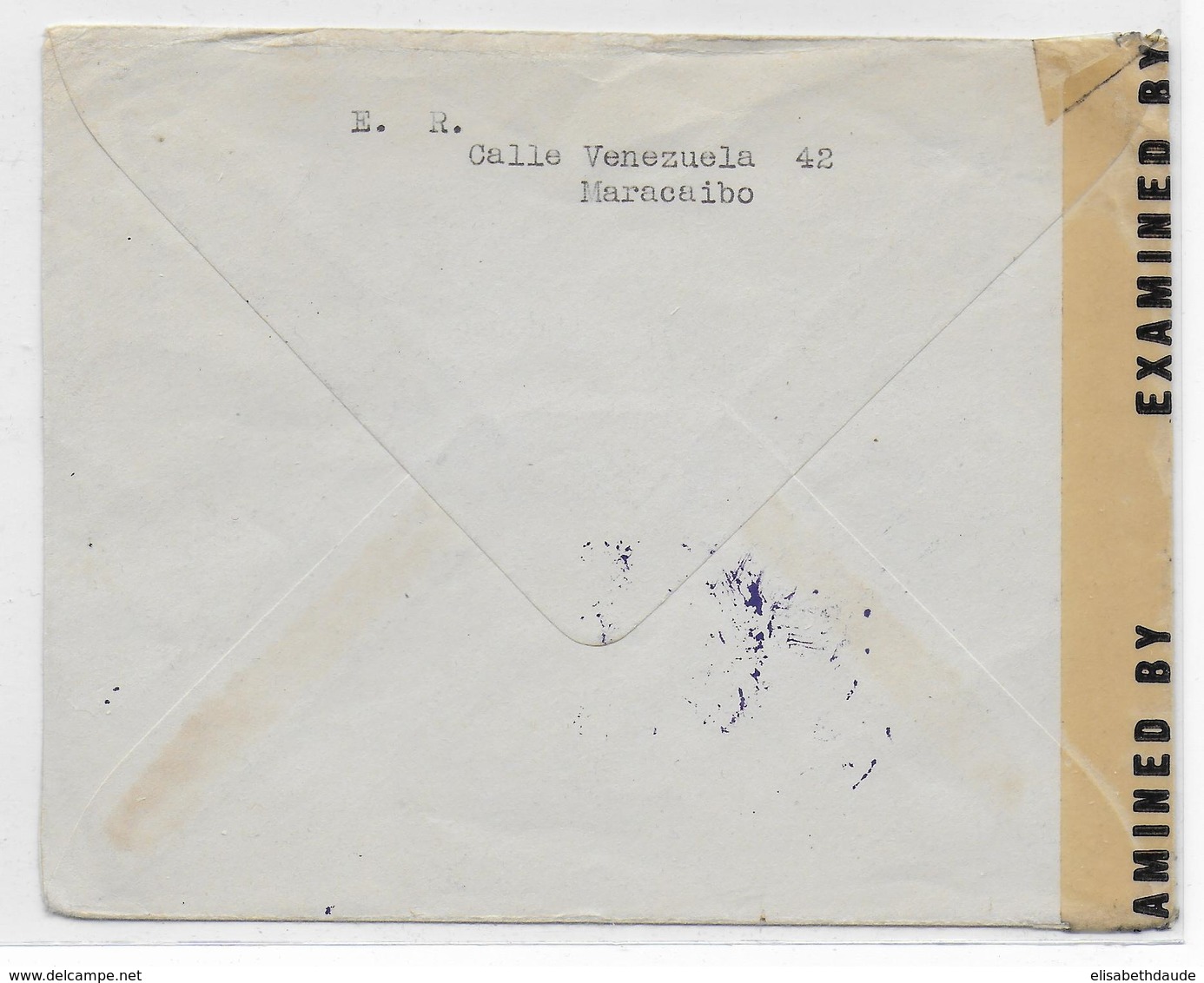 VENEZUELA - 1942 - ENVELOPPE Avec CENSURE De MARACAIBO => IRVINGTON (USA) - Venezuela