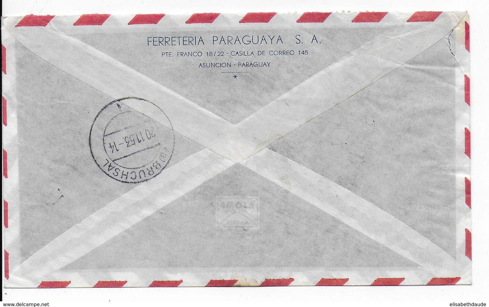 PARAGUAY - 1953 - ENVELOPPE RECOMMANDEE Par AVION De ASUNCION => BRUCHSAL (ALLEMAGNE) - Paraguay