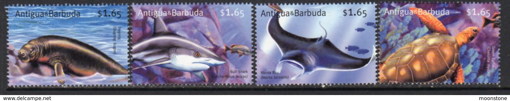 Antigua & Barbuda 2001 Tropical Marine Life Group Of 4 X $1.65 Values, Hinged Mint, SG 3369/72 - Antigua And Barbuda (1981-...)